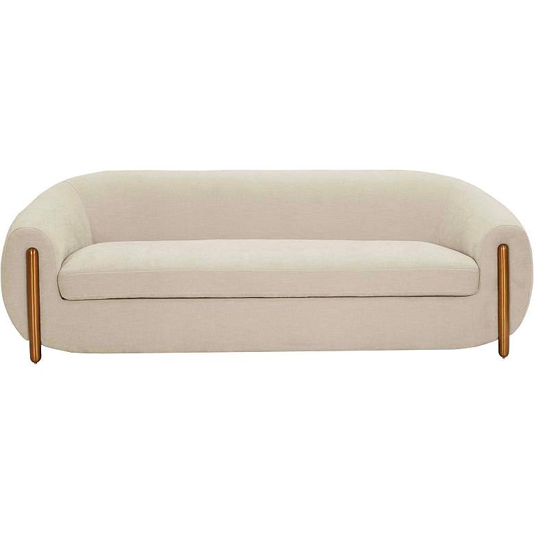 Image 4 TOV Lina 93" Wide Gray Linen Fabric Modern Sofa more views