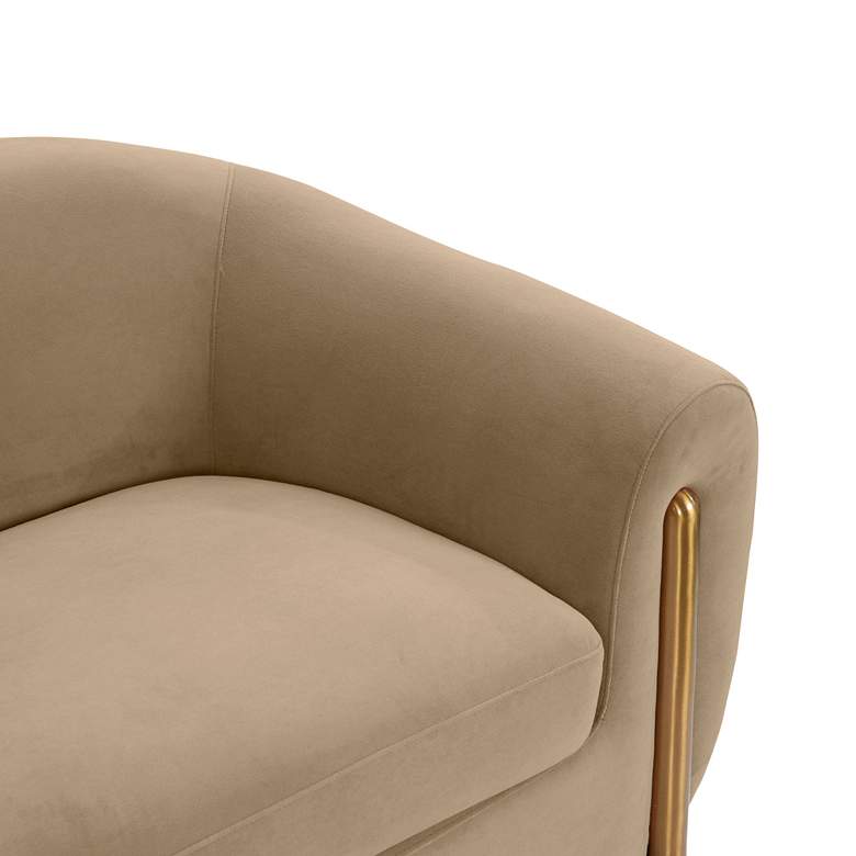 Image 2 TOV Lina 93" Wide Modern Cafe Au Lait Brown Velvet Fabric Sofa more views