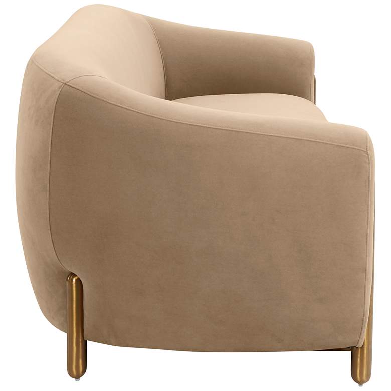 Image 5 TOV Lina 93" Wide Modern Cafe Au Lait Brown Velvet Fabric Sofa more views