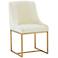 TOV Lisa 20 1/2" Cream White Pleated Velvet Fabric Modern Dining Chair