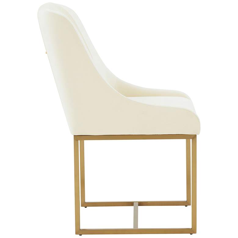Image 4 TOV Lisa 20 1/2" Cream White Pleated Velvet Fabric Modern Dining Chair more views