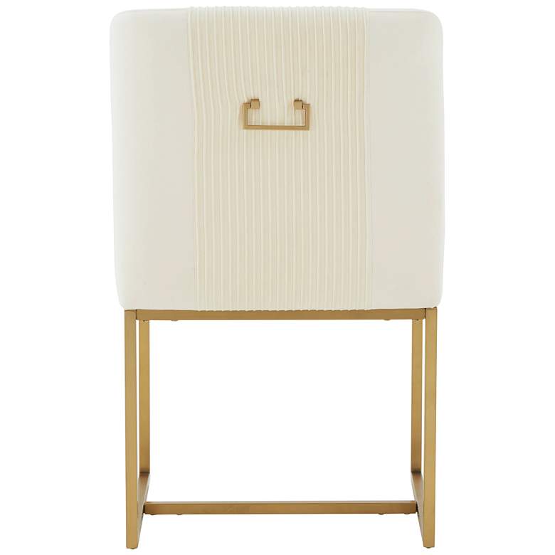 Image 5 TOV Lisa 20 1/2" Cream White Pleated Velvet Fabric Modern Dining Chair more views