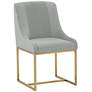 1_TOV Lisa 20 1/2" Wide Gray Pleated Velvet Dining Chair