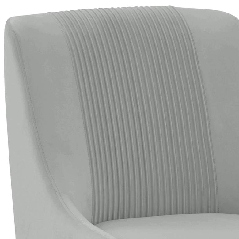 Image 2 TOV Lisa 20 1/2" Wide Gray Pleated Velvet Dining Chair more views