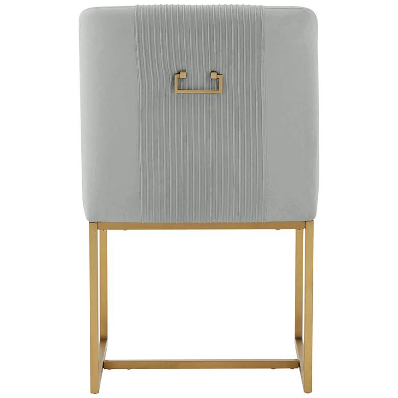Image 5 TOV Lisa 20 1/2" Wide Gray Pleated Velvet Dining Chair more views