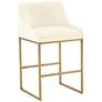 1_TOV Lisa 26 1/4" Modern Cream Pleated Velvet Counter Stool