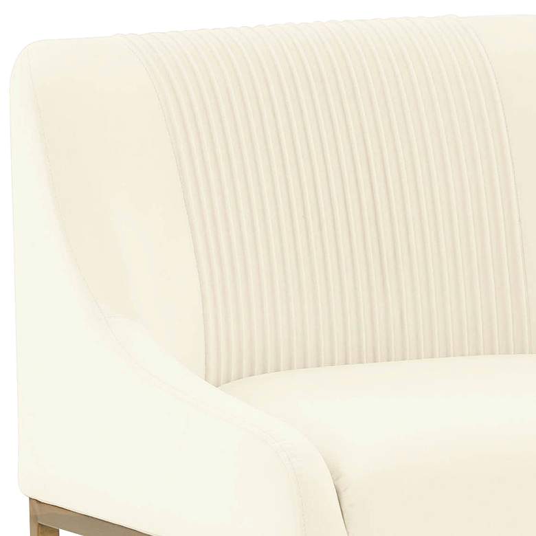 Image 2 TOV Lisa 26 1/4" Modern Cream Pleated Velvet Counter Stool more views