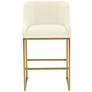 3_TOV Lisa 26 1/4" Modern Cream Pleated Velvet Counter Stool more views