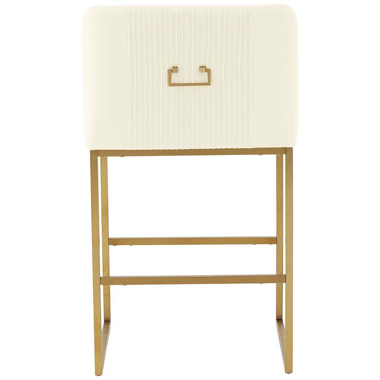 Image 5 TOV Lisa 26 1/4" Modern Cream Pleated Velvet Counter Stool more views