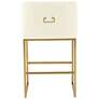 5_TOV Lisa 26 1/4" Modern Cream Pleated Velvet Counter Stool more views