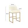 6_TOV Lisa 26 1/4" Modern Cream Pleated Velvet Counter Stool more views