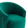 2_TOV London 31" Wide Forest Green Velvet Pleated Modern Swivel Chair more views