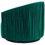 4_TOV London 31" Wide Forest Green Velvet Pleated Modern Swivel Chair more views