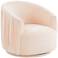 TOV London 31" Wide Modern Peach Velvet Pleated Swivel Chair