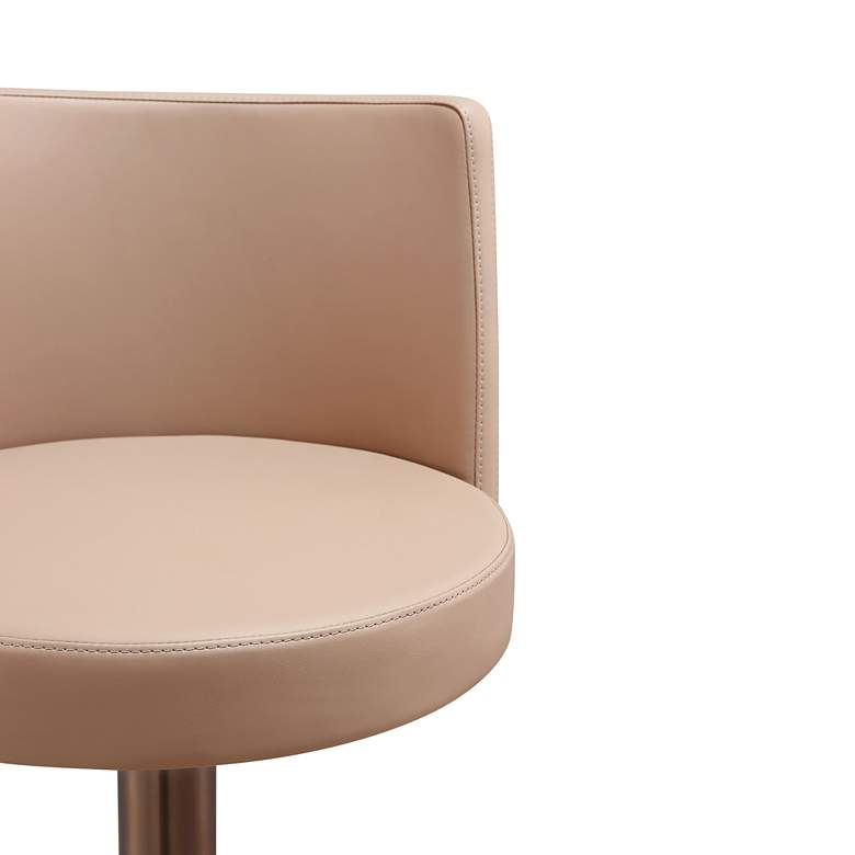 Image 3 TOV Loosha Adjustable Height Modern Cafe Au Lait Vegan Leather Bar Stool more views