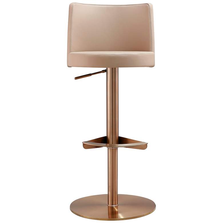 Image 7 TOV Loosha Adjustable Height Modern Cafe Au Lait Vegan Leather Bar Stool more views