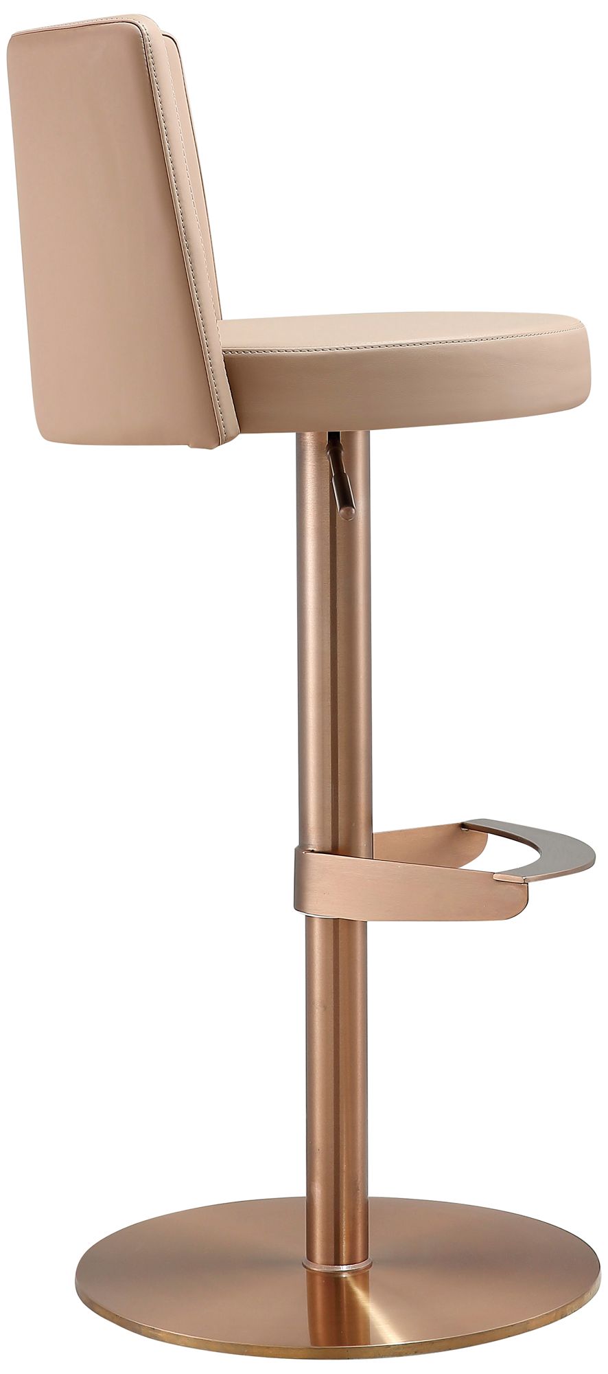 TOV Loosha Adjustable Height Modern Cafe Au Lait Vegan Leather Bar Stool in scene