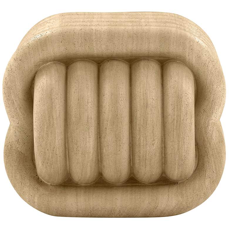 Image 3 TOV Love Knot 21" Wide Faux Travertine Modern Concrete Accent Stool more views