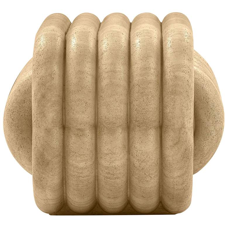 Image 4 TOV Love Knot 21" Wide Faux Travertine Modern Concrete Accent Stool more views