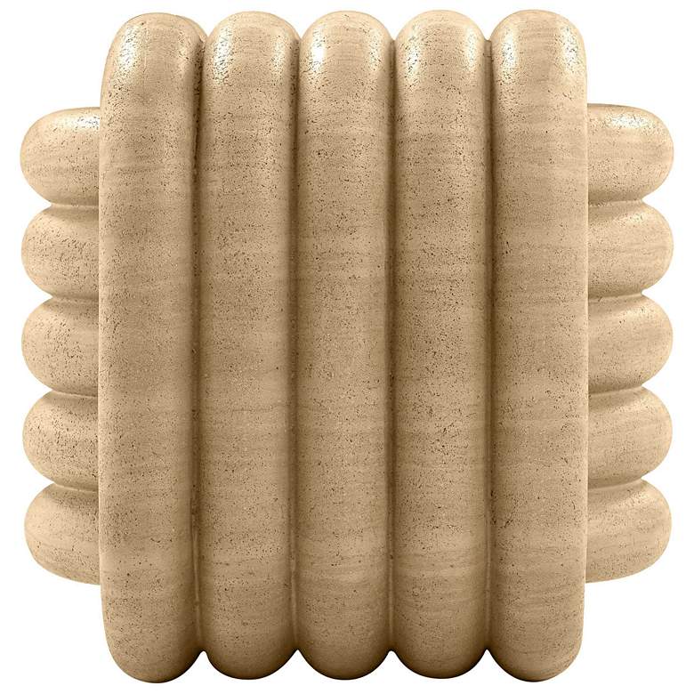 Image 5 TOV Love Knot 21" Wide Faux Travertine Modern Concrete Accent Stool more views