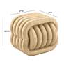 6_TOV Love Knot 21" Wide Faux Travertine Modern Concrete Accent Stool more views