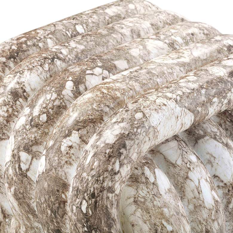 Image 2 TOV Love Knot 21" Wide Gray Faux Marble Indoor-Outdoor Accent Stool more views