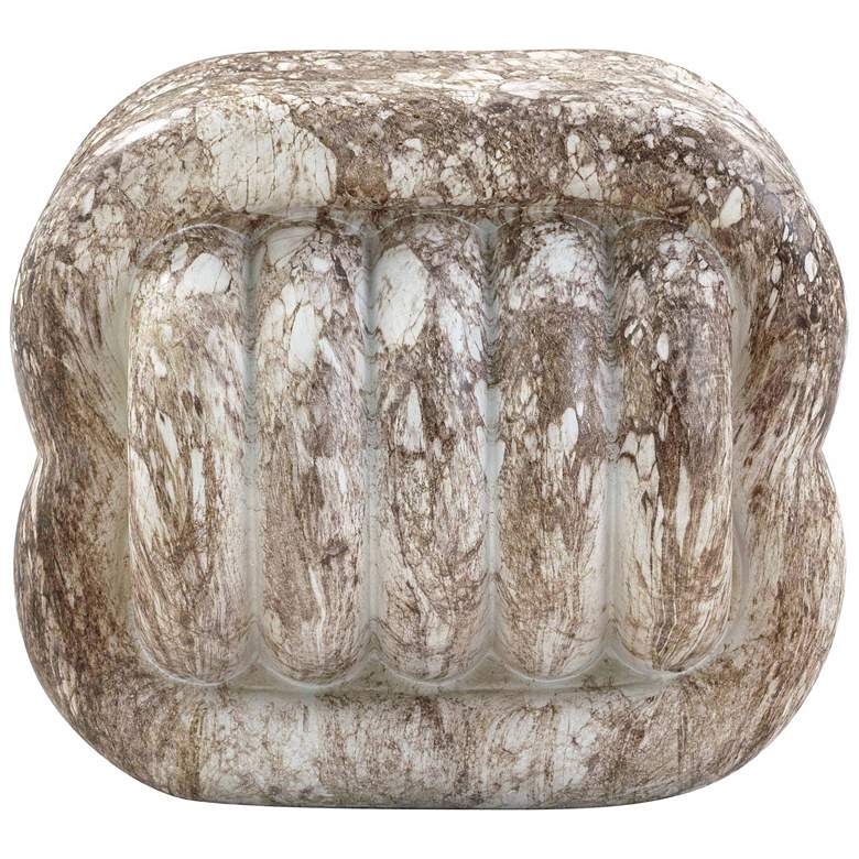 Image 3 TOV Love Knot 21" Wide Gray Faux Marble Indoor-Outdoor Accent Stool more views