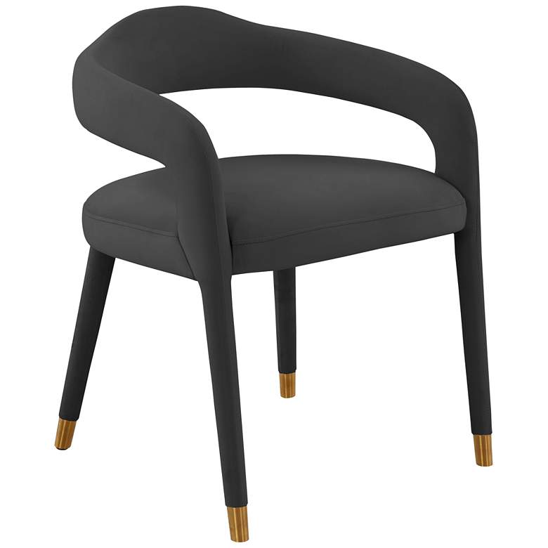 Image 2 TOV Lucia 22 1/2" Wide Black Velvet Modern Dining Chair