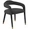TOV Lucia 22 1/2" Wide Black Velvet Modern Dining Chair