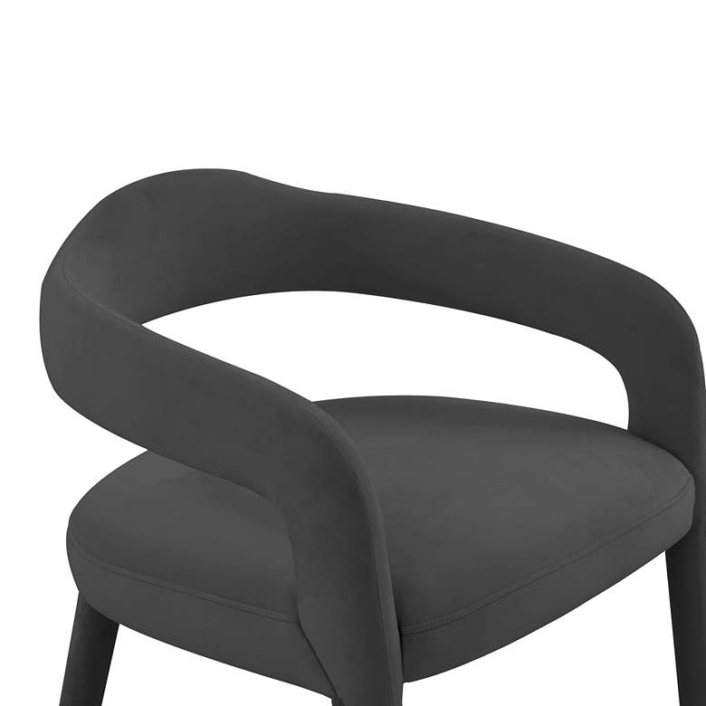 Image 3 TOV Lucia 22 1/2" Wide Black Velvet Modern Dining Chair more views