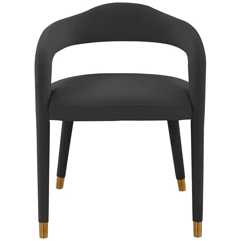 Image 4 TOV Lucia 22 1/2" Wide Black Velvet Modern Dining Chair more views