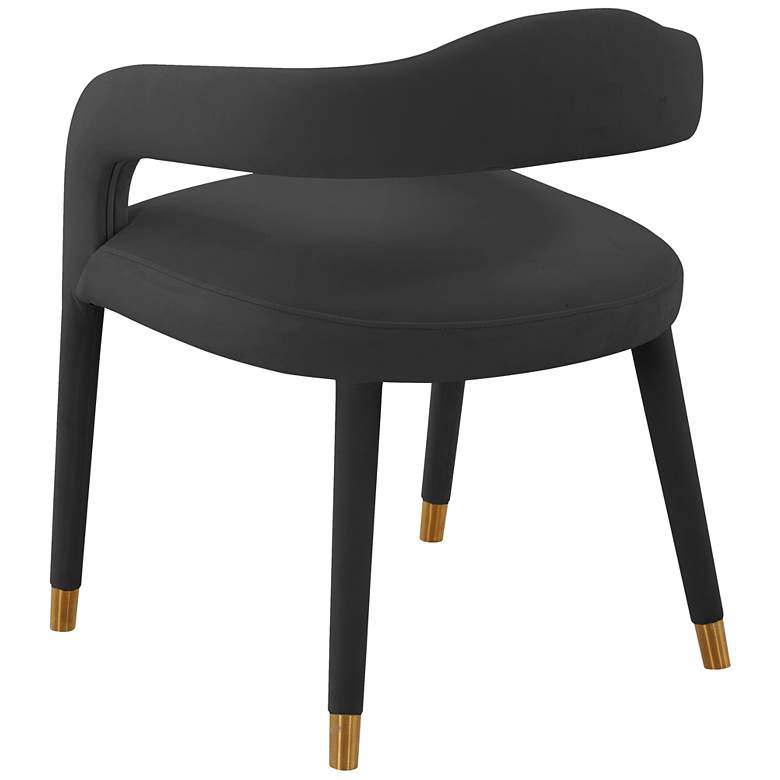 Image 5 TOV Lucia 22 1/2" Wide Black Velvet Modern Dining Chair more views
