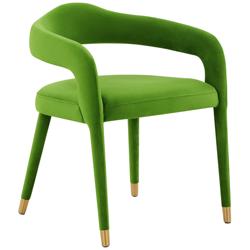 TOV Lucia 22 1/2" Wide Green Velvet Modern Dining Chair