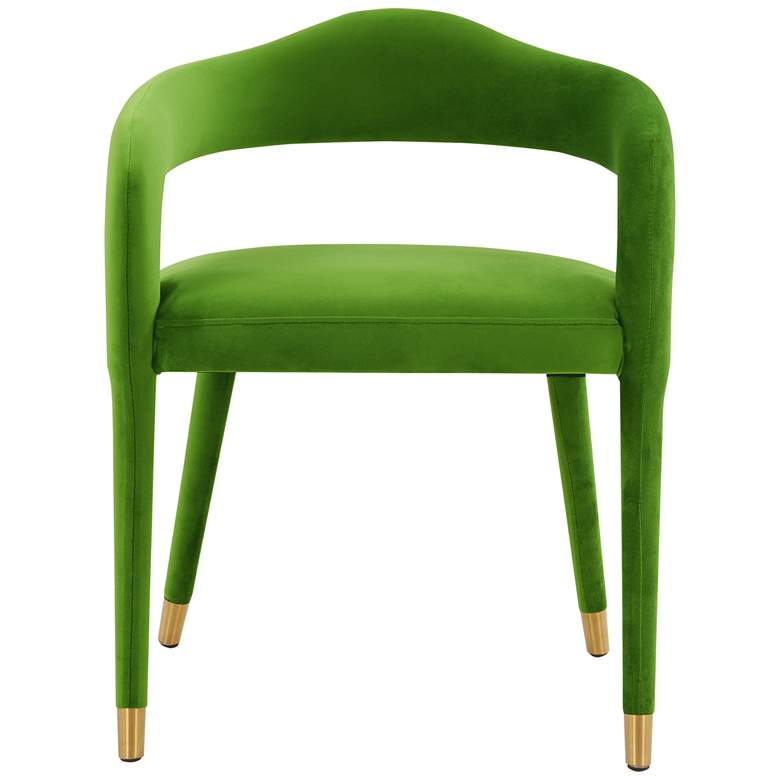 Image 4 TOV Lucia 22 1/2" Wide Green Velvet Modern Dining Chair more views