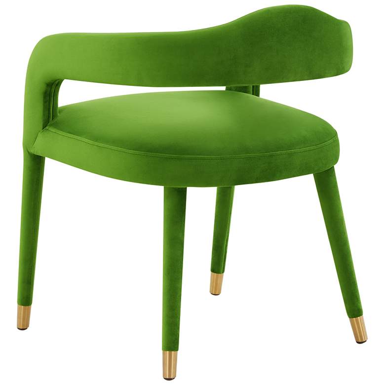 Image 5 TOV Lucia 22 1/2" Wide Green Velvet Modern Dining Chair more views