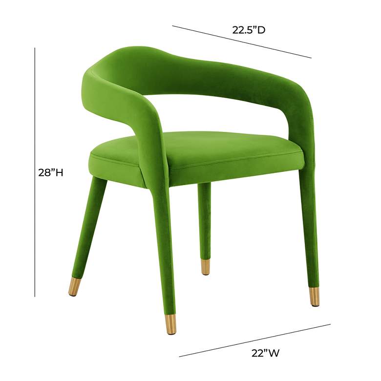 Image 6 TOV Lucia 22 1/2" Wide Green Velvet Modern Dining Chair more views