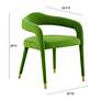 6_TOV Lucia 22 1/2" Wide Green Velvet Modern Dining Chair more views