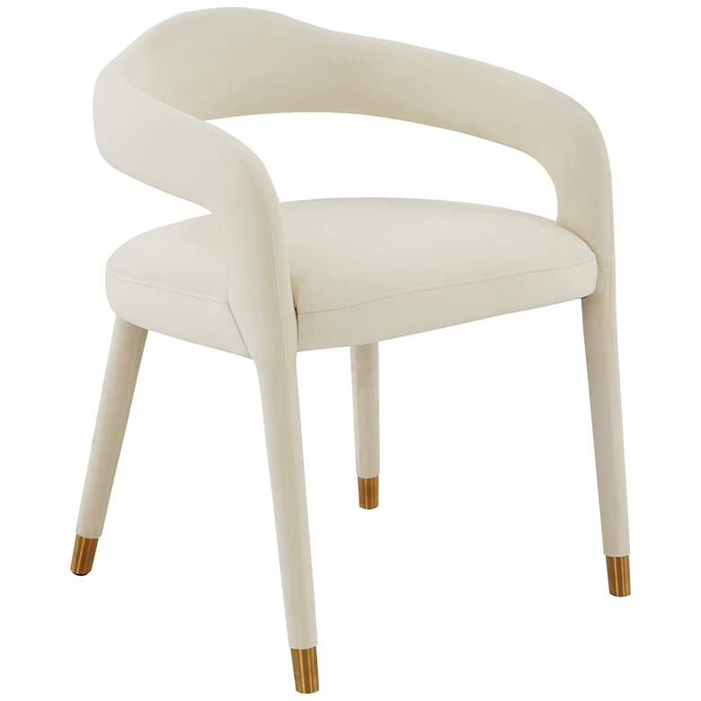 Image 2 TOV Lucia 22 1/2" Wide White Cream Velvet Modern Dining Chair