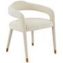 2_TOV Lucia 22 1/2" Wide White Cream Velvet Modern Dining Chair