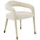 TOV Lucia 22 1/2" Wide White Cream Velvet Modern Dining Chair