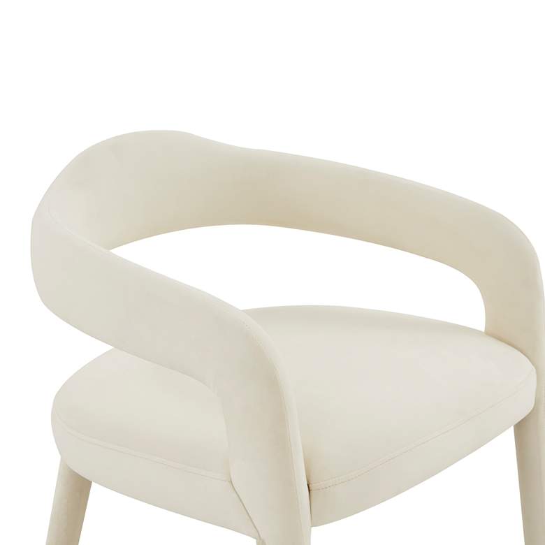 Image 3 TOV Lucia 22 1/2" Wide White Cream Velvet Modern Dining Chair more views