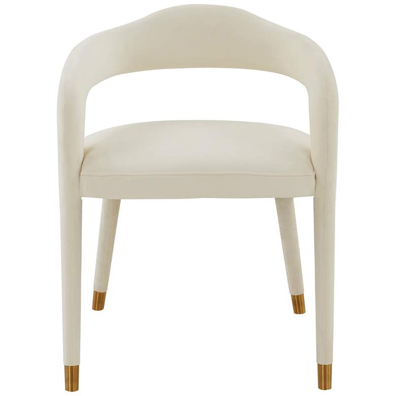 Image 4 TOV Lucia 22 1/2" Wide White Cream Velvet Modern Dining Chair more views