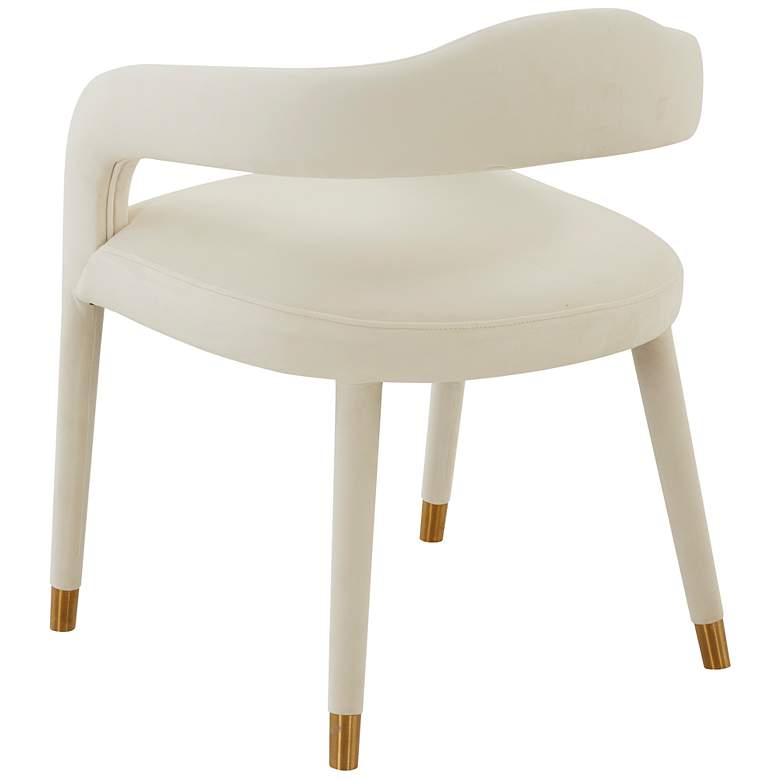 Image 5 TOV Lucia 22 1/2" Wide White Cream Velvet Modern Dining Chair more views