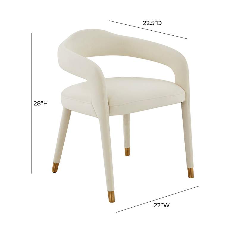 Image 6 TOV Lucia 22 1/2" Wide White Cream Velvet Modern Dining Chair more views