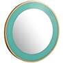 3_TOV Lucille 24" Round Brushed Brass and Turquoise Wall Mirror