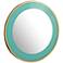 TOV Lucille 24" Round Brushed Brass and Turquoise Wall Mirror