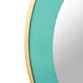 5_TOV Lucille 24" Round Brushed Brass and Turquoise Wall Mirror more views