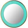 6_TOV Lucille 24" Round Brushed Brass and Turquoise Wall Mirror more views