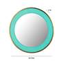 7_TOV Lucille 24" Round Brushed Brass and Turquoise Wall Mirror more views