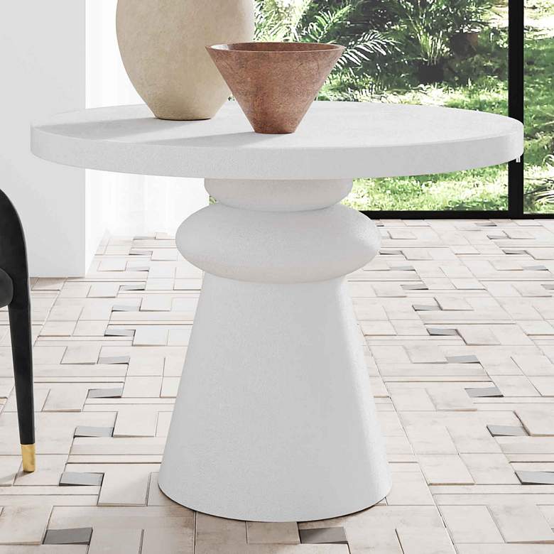 Image 2 TOV Lupita 42" Wide White Round Modern Dining Table